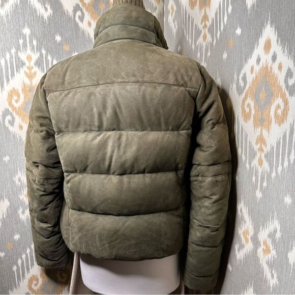 RLX by Ralph Lauren 2000s Olive Goat Suede Down Puffer Jacket - Picture 7 of 17